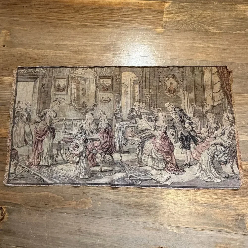 vtg woven tapestry wall hanging
